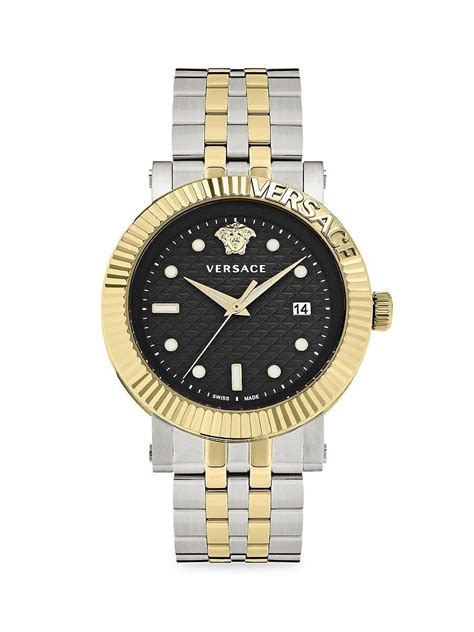 versace 42mm stainless steel bracelet watch|Versace Men's V.